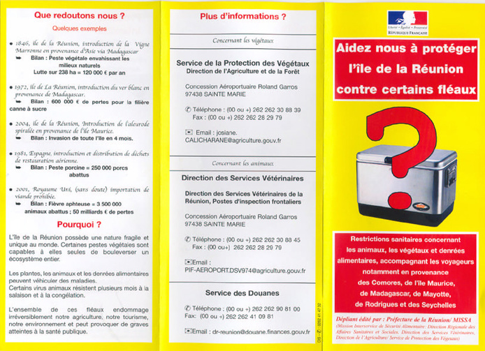 100 000 exemplaires d'une nouvelle plaquette d'information sur les risques phytosanitaires seront distribués avec les titres de transport avant NoÃ«l.