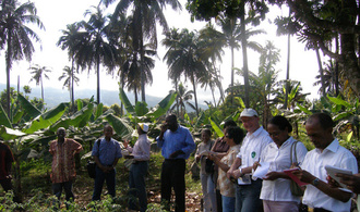 A Serehini, chez un producteur de coco.