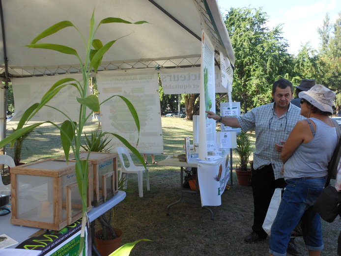 Explication des pratiques agroécologiques au grand public (© C. Gloanec)