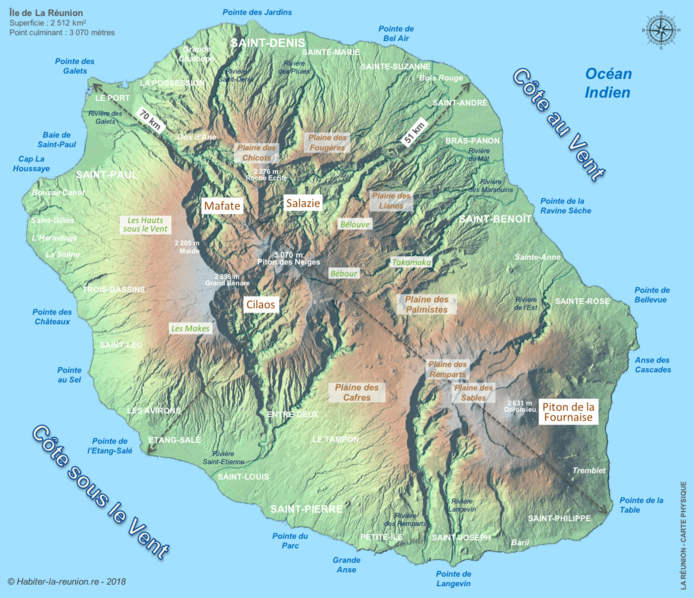 Carte Réunion détaillée