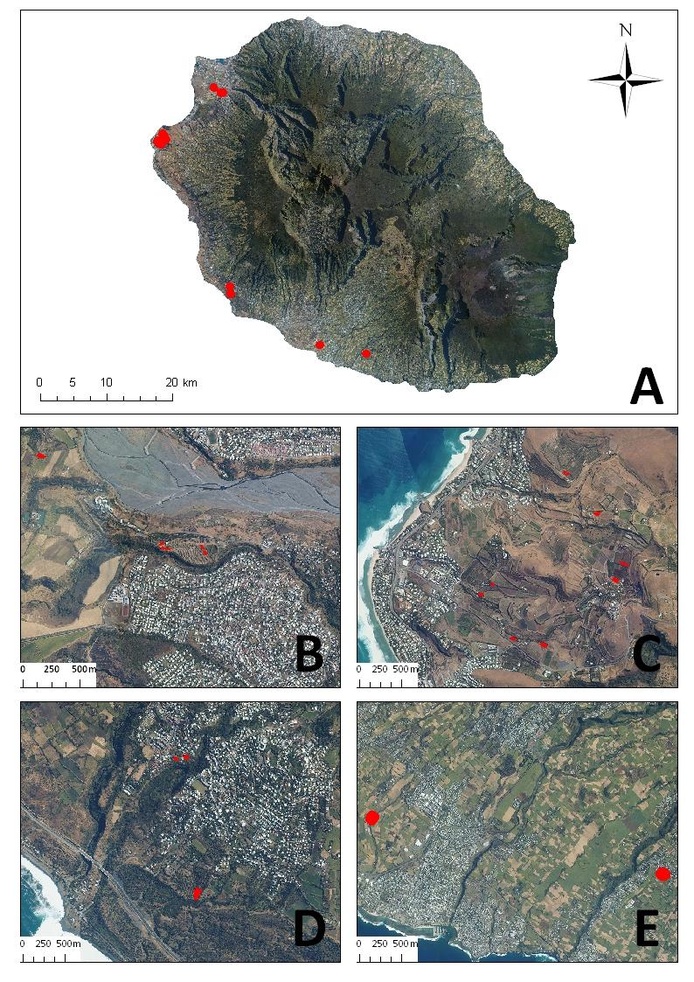 Localisation sites pilotes BIOPHYTO (© Maxime Jacquot, 2012)