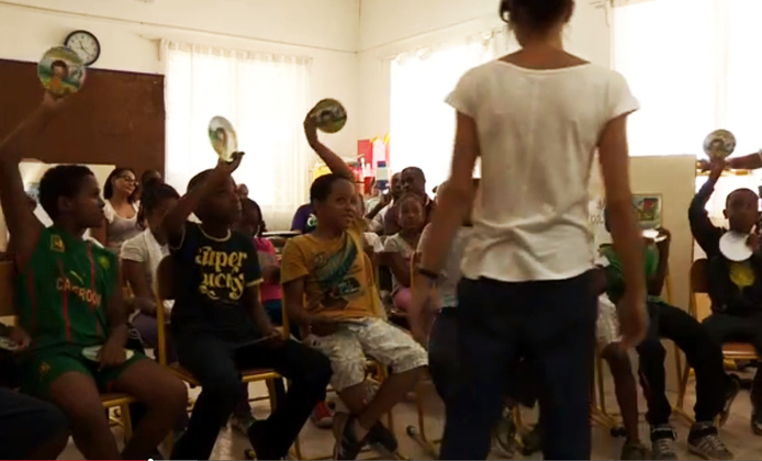 Les élèves de l'atelier "Dans mon jardin il y a"