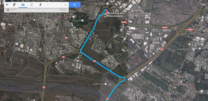 Accès Flore et Halle © Google maps