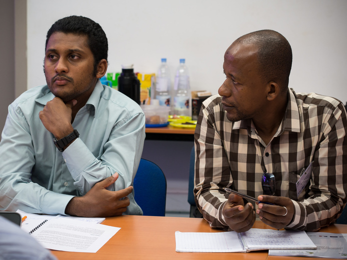 Plusieurs pays de la zone océan Indien étaient représentés, de gauche à droite Ravi Moustache du National Biosecurity Agency des Seychelles et...